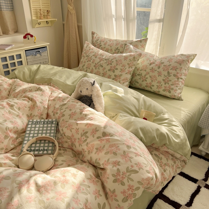 91家纺网 家纺一手货源 找家纺 （总）曼之夏 2026新款全棉印花花卉四件套