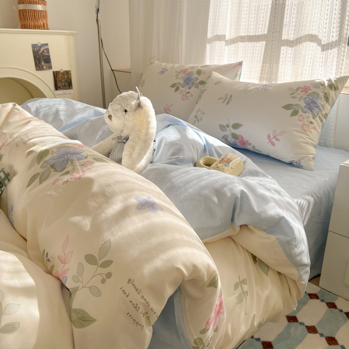 91家纺网 家纺一手货源 找家纺 （总）曼之夏 2026新款全棉印花花卉四件套