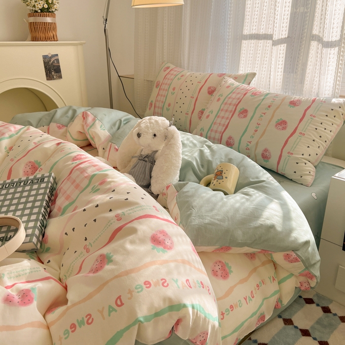 91家纺网 家纺一手货源 找家纺 （总）曼之夏 2026新款全棉印花花卉四件套