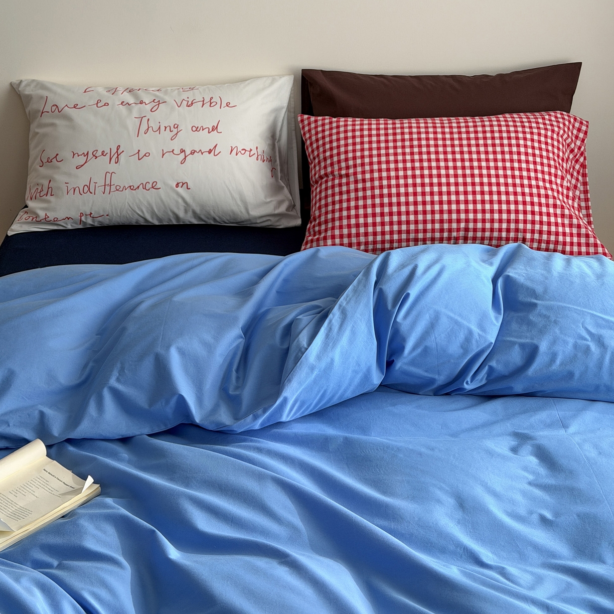 91家纺网 家纺一手货源 找家纺 （总）艾沁家纺 2026新款40s全棉水洗棉色织水洗棉撞色四件套