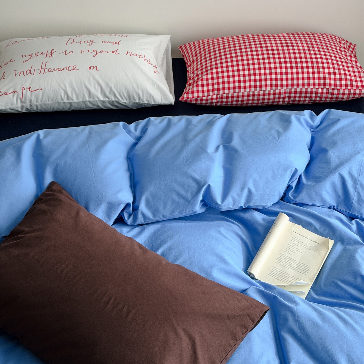 91家纺网 家纺一手货源 找家纺 （总）艾沁家纺 2026新款40s全棉水洗棉色织水洗棉撞色四件套