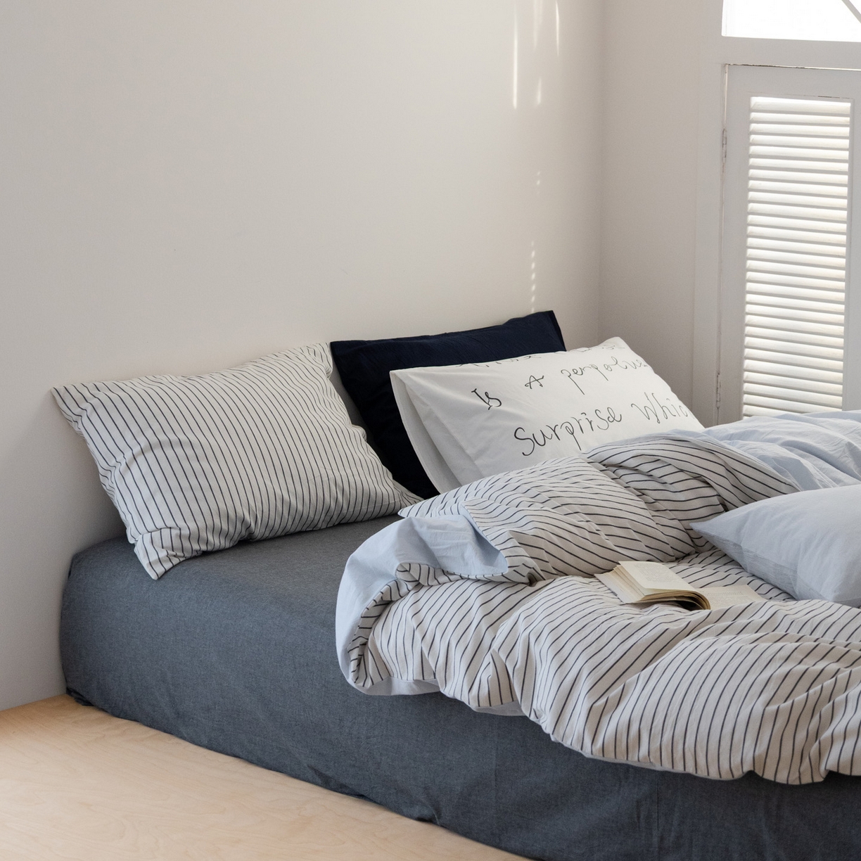 91家纺网 家纺一手货源 找家纺 （总）艾沁家纺 2026新款全棉色织水洗棉格子条纹混搭四件套