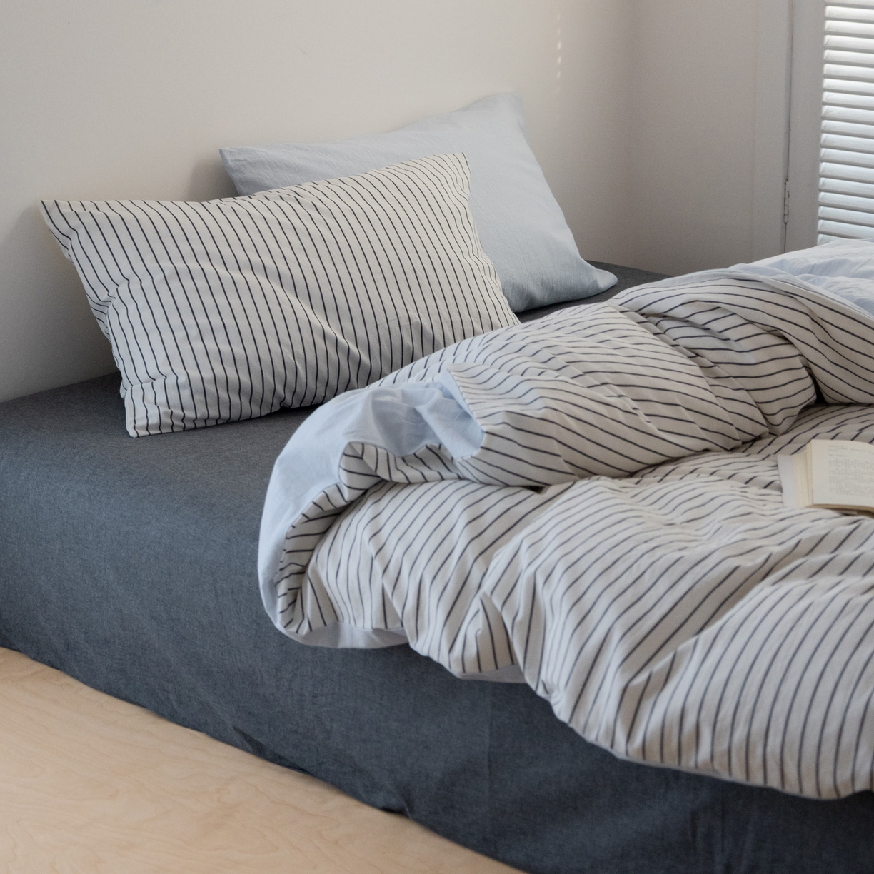 91家纺网 家纺一手货源 找家纺 （总）艾沁家纺 2026新款全棉色织水洗棉格子条纹混搭四件套