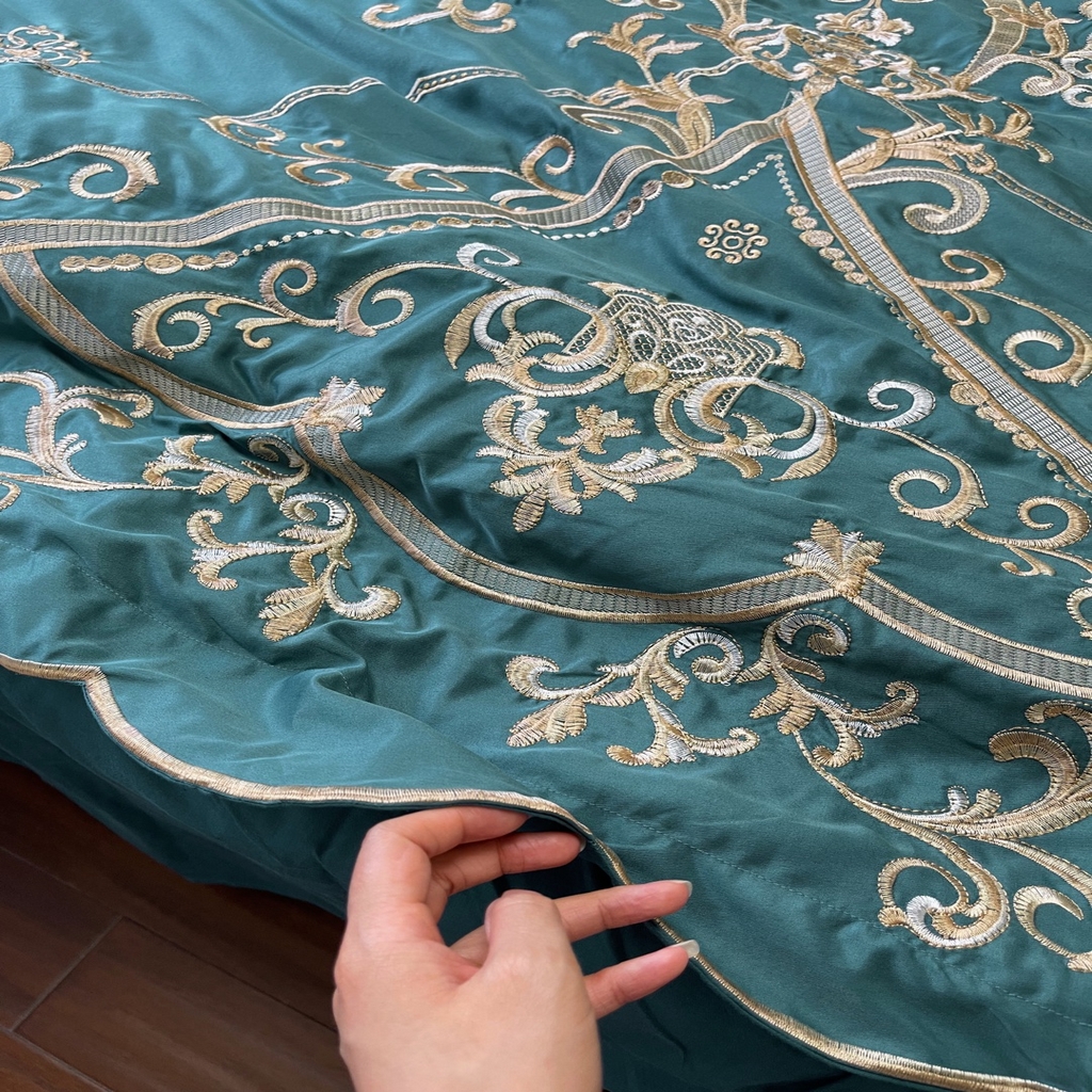 91家纺网 家纺一手货源 找家纺 小丸子家纺（不发货） 2025新款亲肤舒适高端100S长绒棉纯棉银丝提花四件套 麦图089