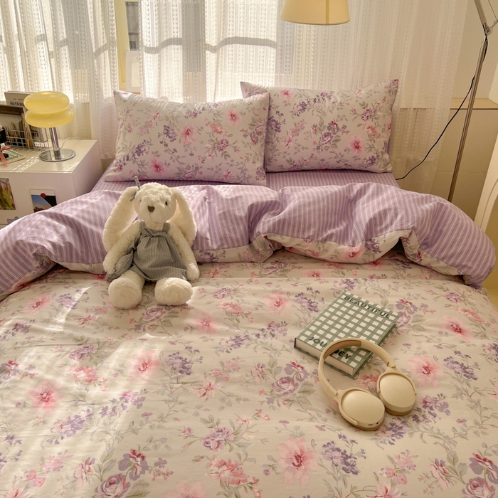 91家纺网 家纺一手货源 找家纺 曼之夏 2026新款全棉印花花卉四件套 锦簇