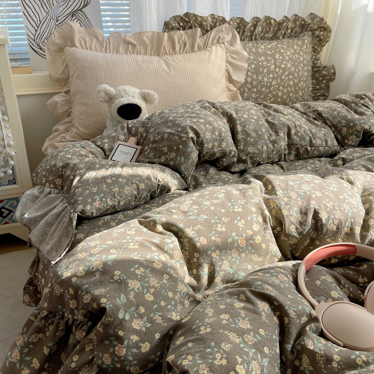 91家纺网 家纺一手货源 找家纺 （总）三朵家纺 2026新款A类云柔水洗棉韩版法式花边云朵棉四件套