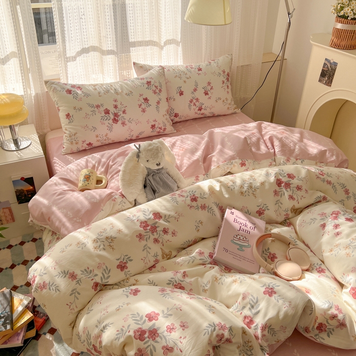 91家纺网 家纺一手货源 找家纺 曼之夏 2026新款全棉印花花卉四件套 曼妙花香