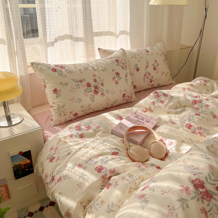 91家纺网 家纺一手货源 找家纺 曼之夏 2026新款全棉印花花卉四件套 曼妙花香