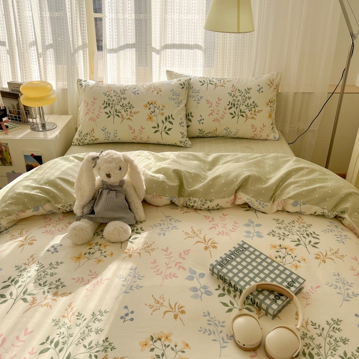 91家纺网 家纺一手货源 找家纺 曼之夏 2026新款全棉印花花卉四件套 七彩集