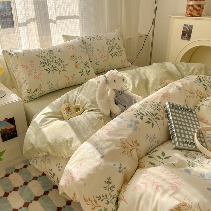 91家纺网 家纺一手货源 找家纺 曼之夏 2026新款全棉印花花卉四件套 七彩集