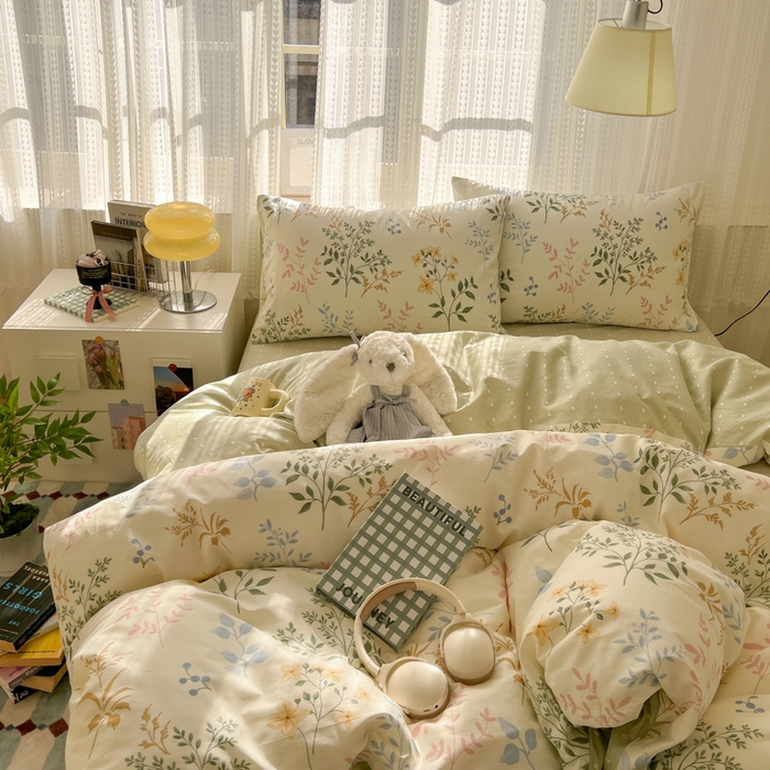 91家纺网 家纺一手货源 找家纺 曼之夏 2026新款全棉印花花卉四件套 七彩集