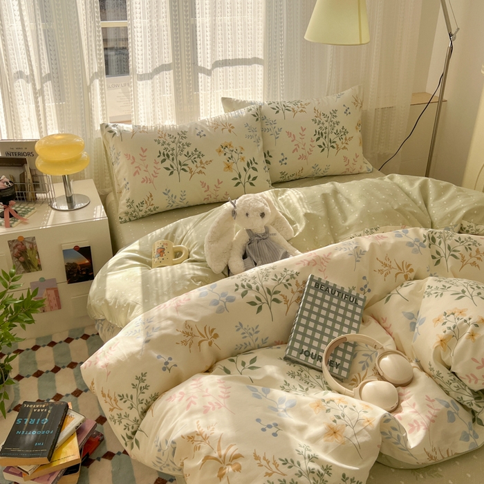 91家纺网 家纺一手货源 找家纺 曼之夏 2026新款全棉印花花卉四件套 七彩集