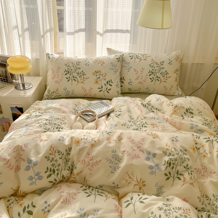 91家纺网 家纺一手货源 找家纺 曼之夏 2026新款全棉印花花卉四件套 七彩集