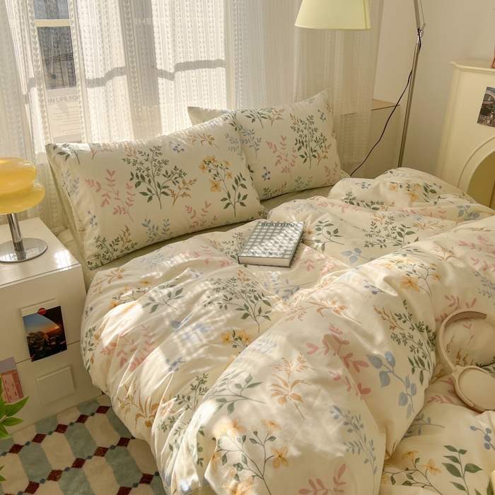 91家纺网 家纺一手货源 找家纺 曼之夏 2026新款全棉印花花卉四件套 七彩集