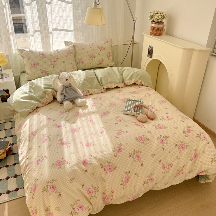 91家纺网 家纺一手货源 找家纺 曼之夏 2026新款全棉印花花卉四件套 清香四季