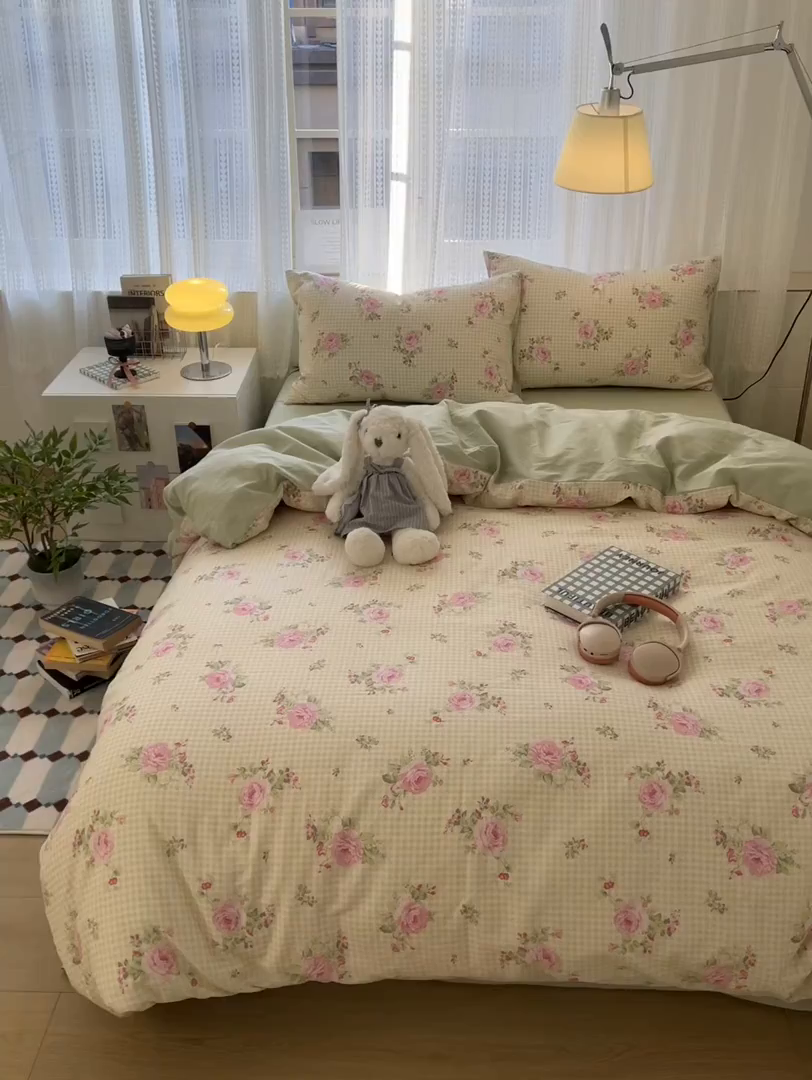 91家纺网 家纺一手货源 找家纺 曼之夏 2026新款全棉印花花卉四件套 清香四季