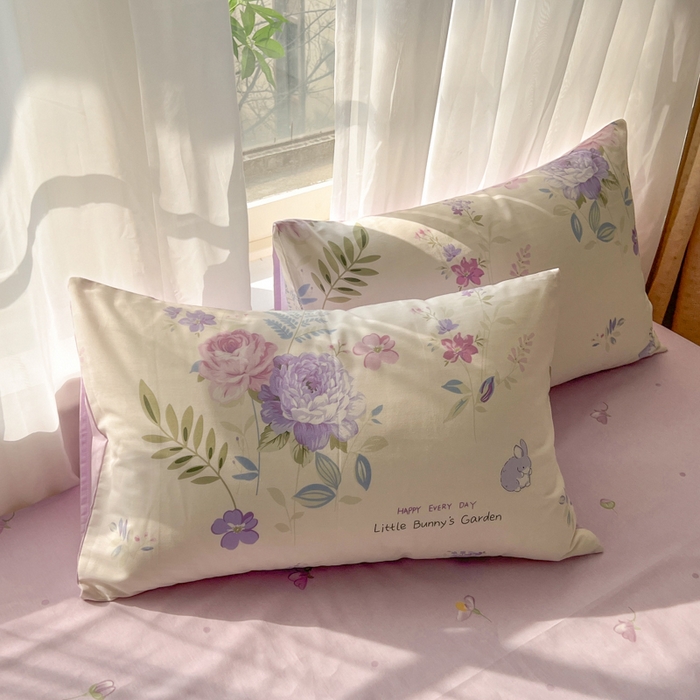 91家纺网 家纺一手货源 找家纺 曼之夏 2026新款全棉印花花卉四件套 晴空