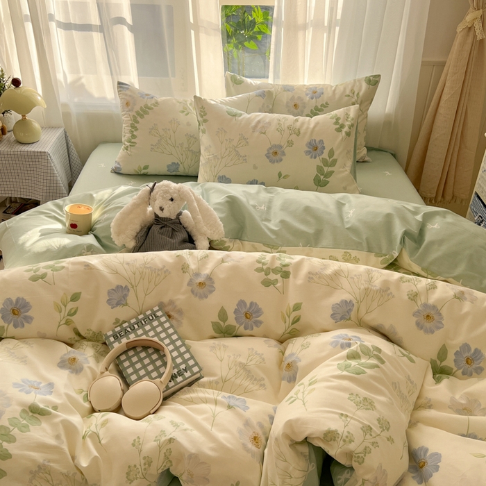 91家纺网 家纺一手货源 找家纺 曼之夏 2026新款全棉印花花卉四件套 生机盎然