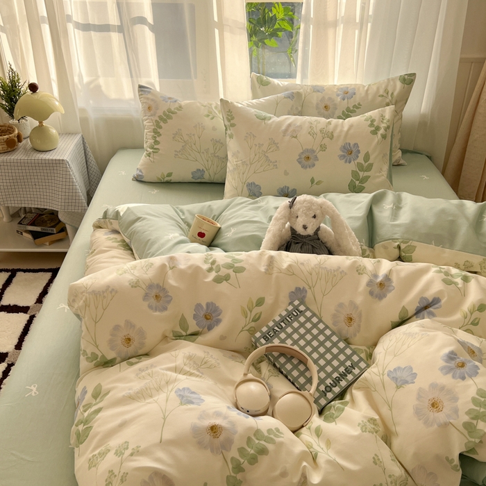 91家纺网 家纺一手货源 找家纺 曼之夏 2026新款全棉印花花卉四件套 生机盎然