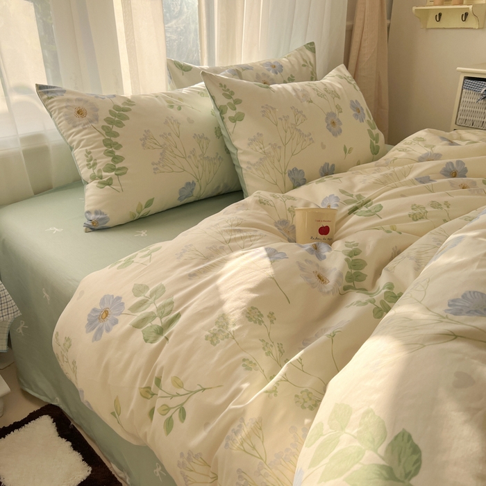 91家纺网 家纺一手货源 找家纺 曼之夏 2026新款全棉印花花卉四件套 生机盎然