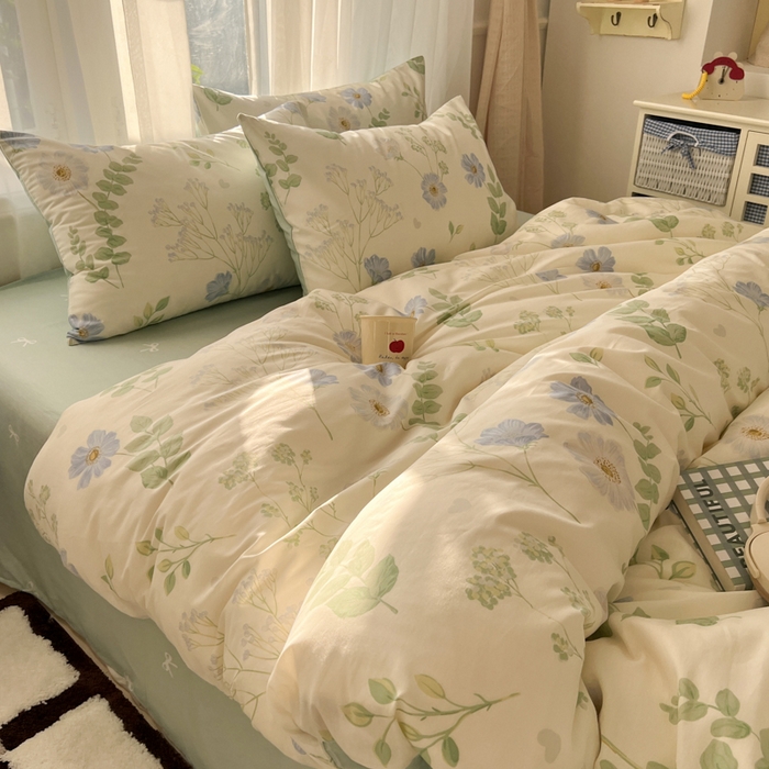 91家纺网 家纺一手货源 找家纺 曼之夏 2026新款全棉印花花卉四件套 生机盎然