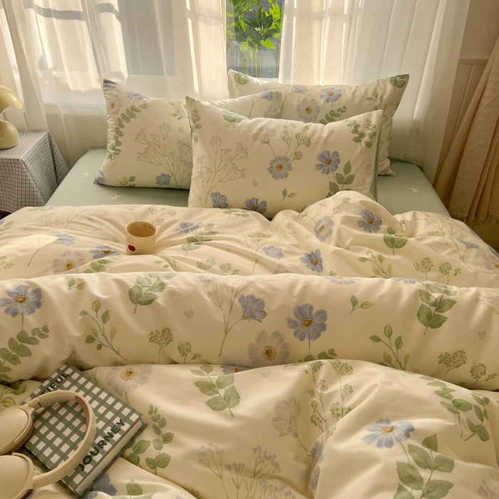 91家纺网 家纺一手货源 找家纺 曼之夏 2026新款全棉印花花卉四件套 生机盎然