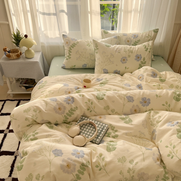 91家纺网 家纺一手货源 找家纺 曼之夏 2026新款全棉印花花卉四件套 生机盎然