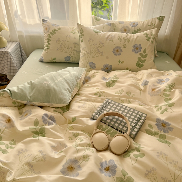 91家纺网 家纺一手货源 找家纺 曼之夏 2026新款全棉印花花卉四件套 生机盎然