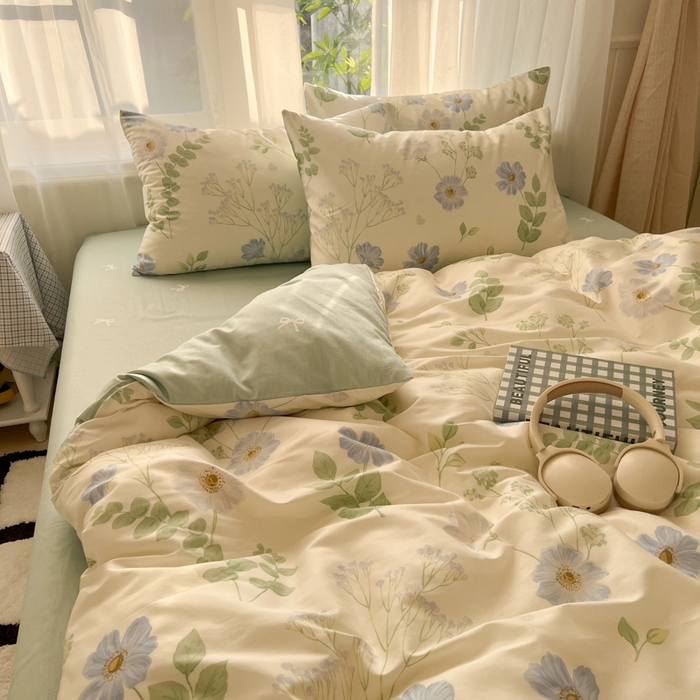 91家纺网 家纺一手货源 找家纺 曼之夏 2026新款全棉印花花卉四件套 生机盎然