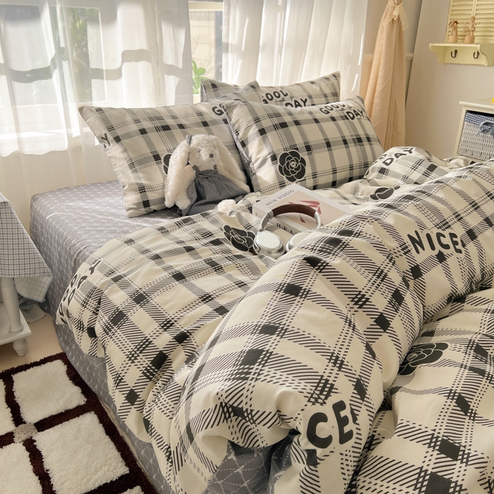 91家纺网 家纺一手货源 找家纺 曼之夏 2026新款全棉印花花卉四件套 时尚格