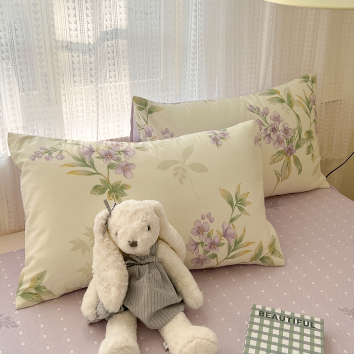 91家纺网 家纺一手货源 找家纺 曼之夏 2026新款全棉印花花卉四件套 天逸云舒