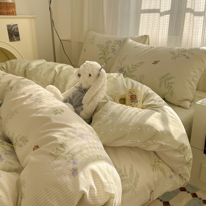 曼之夏 2026新款全棉印花花卉四件套 童话镇