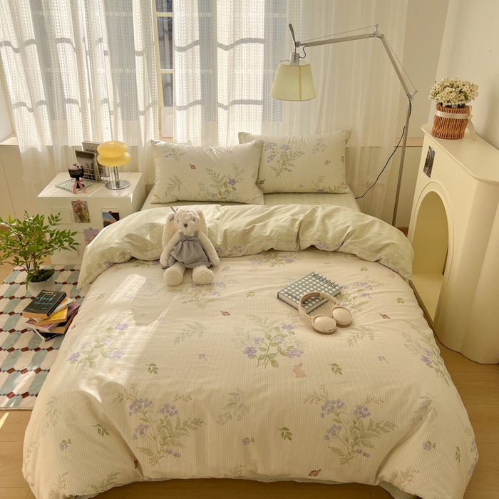 91家纺网 家纺一手货源 找家纺 曼之夏 2026新款全棉印花花卉四件套 童话镇