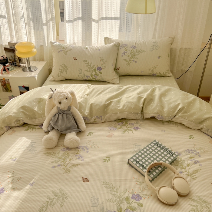 91家纺网 家纺一手货源 找家纺 曼之夏 2026新款全棉印花花卉四件套 童话镇