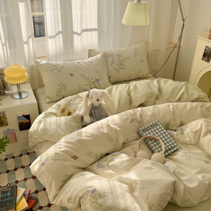 91家纺网 家纺一手货源 找家纺 曼之夏 2026新款全棉印花花卉四件套 童话镇