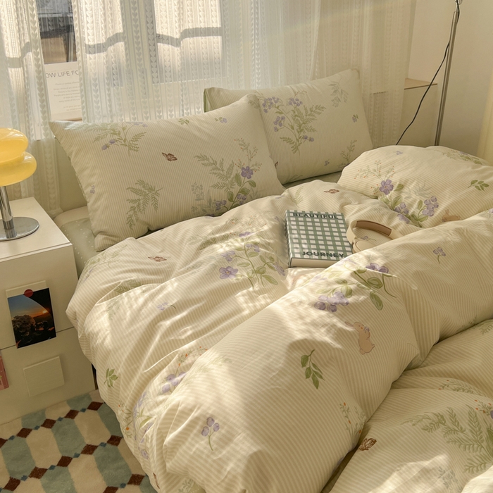 91家纺网 家纺一手货源 找家纺 曼之夏 2026新款全棉印花花卉四件套 童话镇