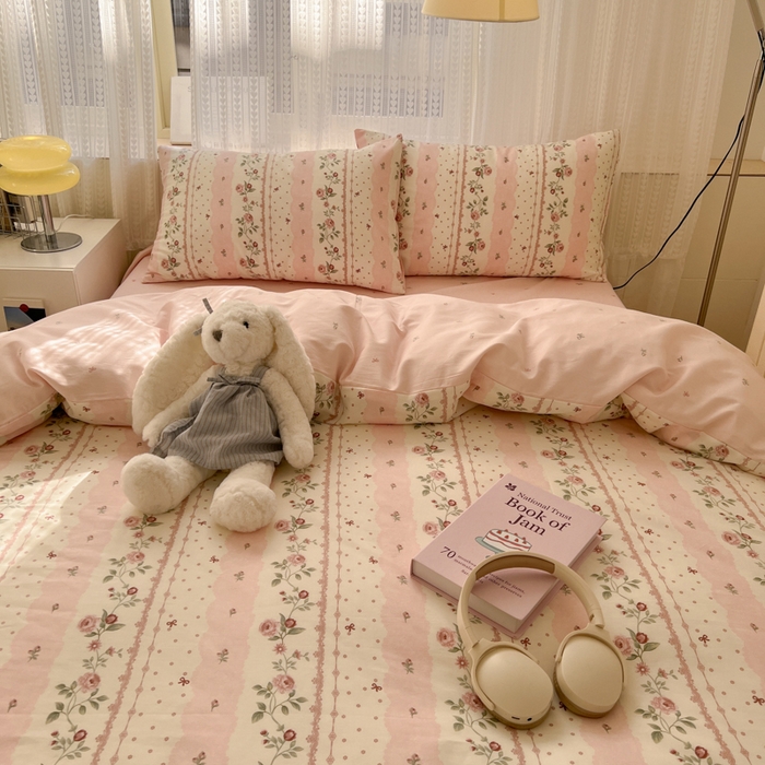 91家纺网 家纺一手货源 找家纺 曼之夏 2026新款全棉印花花卉四件套 温柔花香