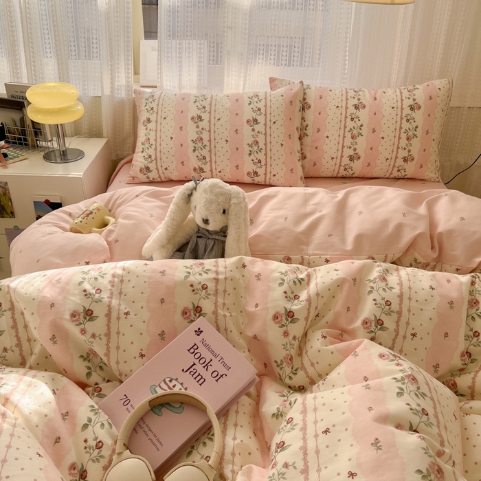 91家纺网 家纺一手货源 找家纺 曼之夏 2026新款全棉印花花卉四件套 温柔花香