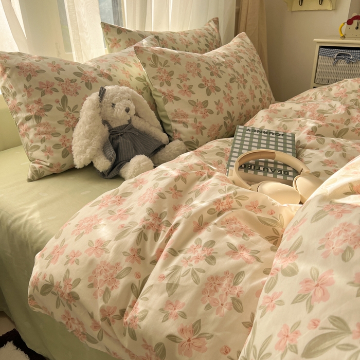 91家纺网 家纺一手货源 找家纺 曼之夏 2026新款全棉印花花卉四件套 香草芬芳