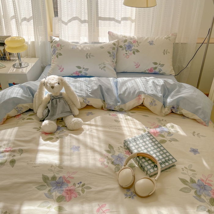 91家纺网 家纺一手货源 找家纺 曼之夏 2026新款全棉印花花卉四件套 香语幽涵