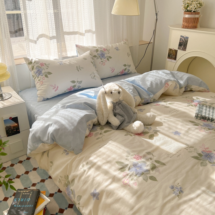 91家纺网 家纺一手货源 找家纺 曼之夏 2026新款全棉印花花卉四件套 香语幽涵