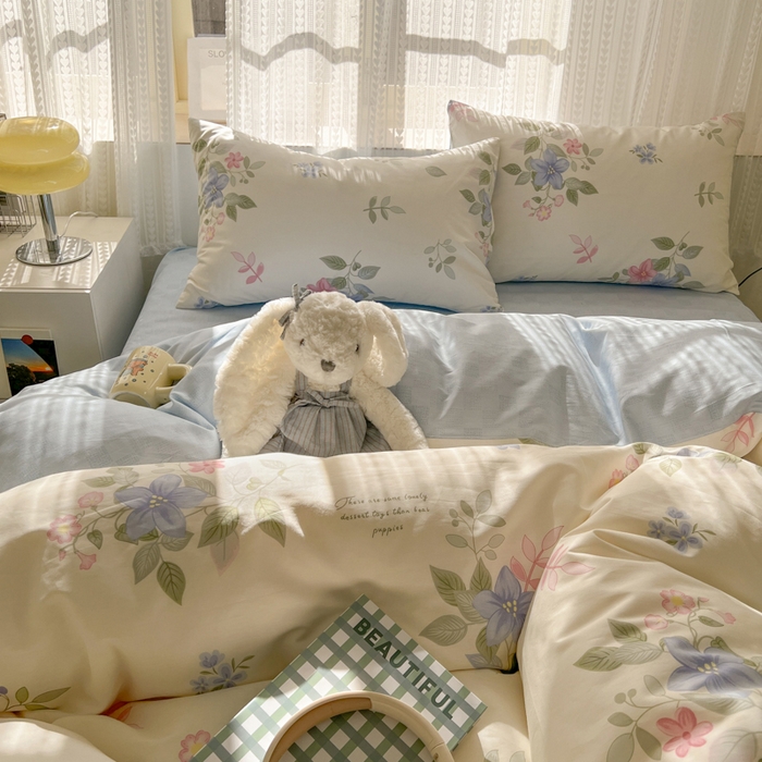 91家纺网 家纺一手货源 找家纺 曼之夏 2026新款全棉印花花卉四件套 香语幽涵