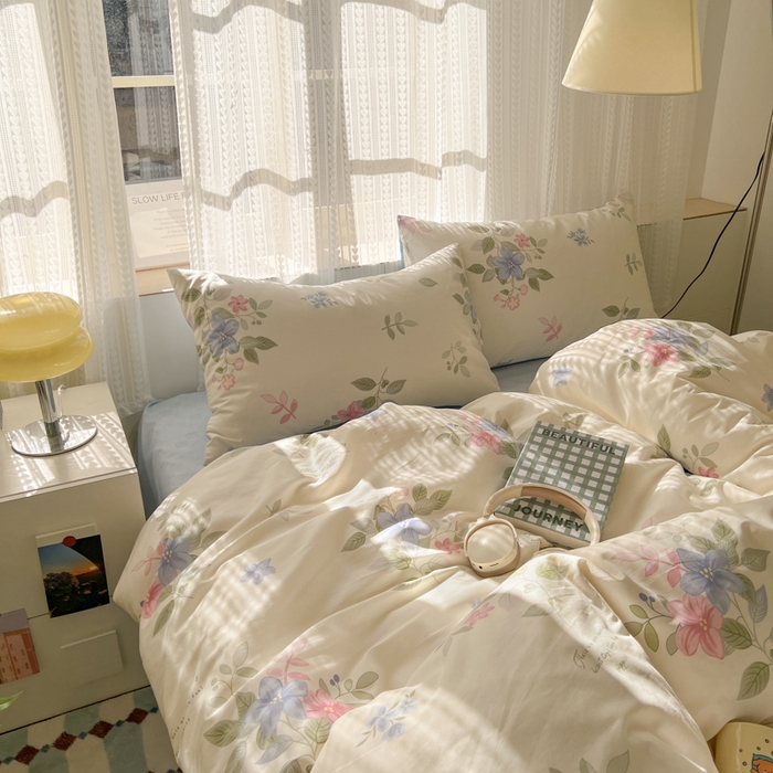 91家纺网 家纺一手货源 找家纺 曼之夏 2026新款全棉印花花卉四件套 香语幽涵
