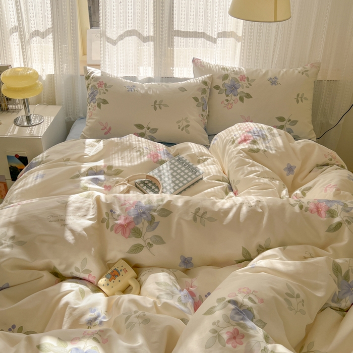 91家纺网 家纺一手货源 找家纺 曼之夏 2026新款全棉印花花卉四件套 香语幽涵