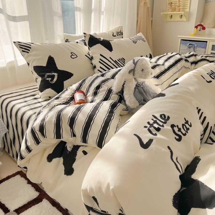 91家纺网 家纺一手货源 找家纺 曼之夏 2026新款全棉印花花卉四件套 幸福星