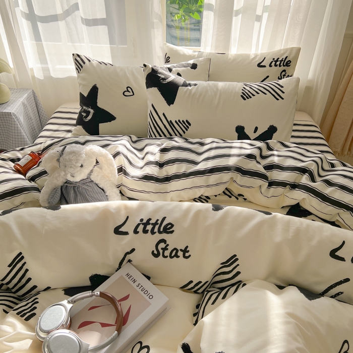 91家纺网 家纺一手货源 找家纺 曼之夏 2026新款全棉印花花卉四件套 幸福星