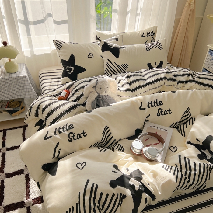 91家纺网 家纺一手货源 找家纺 曼之夏 2026新款全棉印花花卉四件套 幸福星