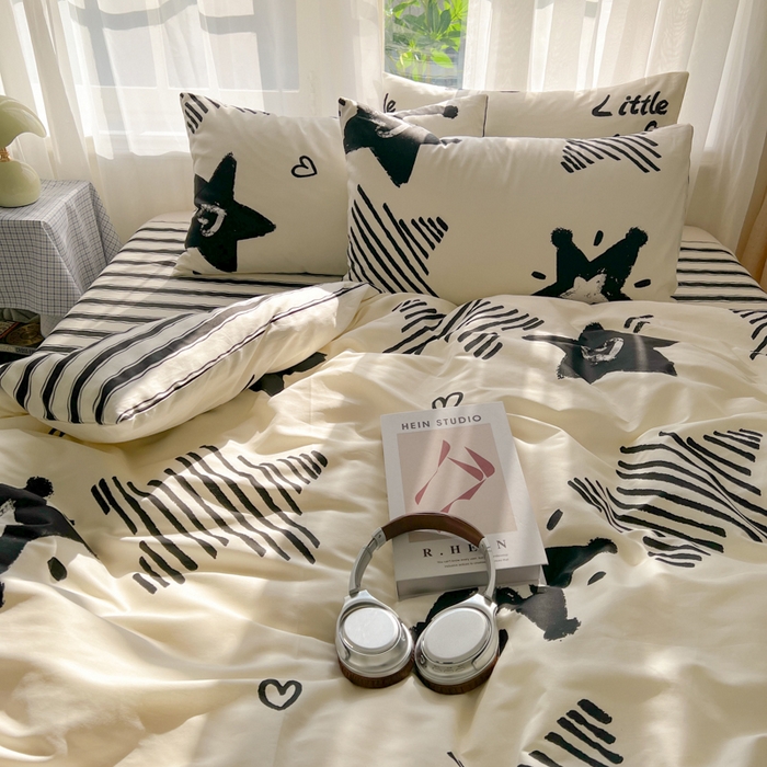 91家纺网 家纺一手货源 找家纺 曼之夏 2026新款全棉印花花卉四件套 幸福星