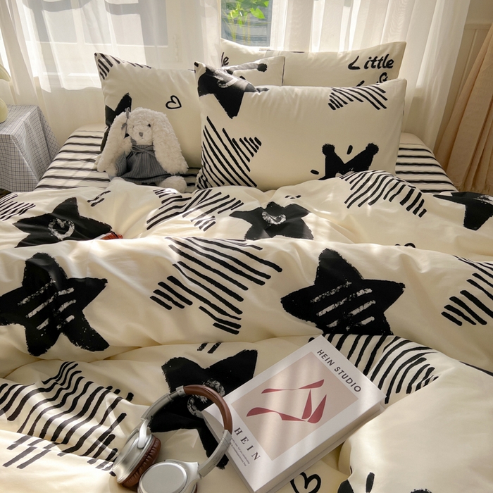 91家纺网 家纺一手货源 找家纺 曼之夏 2026新款全棉印花花卉四件套 幸福星