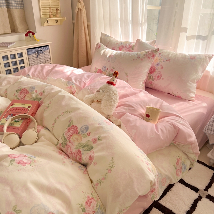 曼之夏 2026新款全棉印花花卉四件套 雅香伊人